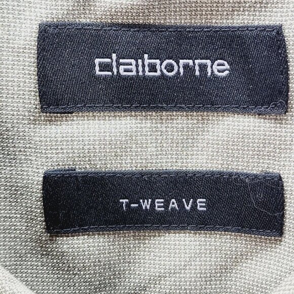 Claiborne Men's Long Sleeve Collared Button-Down Casual Shirt Beige Size Large - Picture 4 of 7